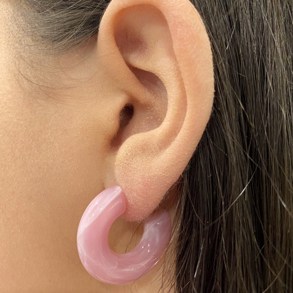Y2K Pink Queen Minimalist Dainty Fashion Chunky Pink Hoop Earrings